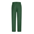 thumbnail image 6 of Hinvhai Cotton Linen Pants for Men Straight Leg Pleated Front Work Dress Pants Relaxed Fit Casual Chino Trousers with Pocket Army Green XXXL(XXXL), 6 of 6
