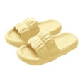 thumbnail image 2 of Lovskoo 2024 Soft Shower Shoes Slides for Women Comfy Platform Pillow Sandals Non-Slip Pool Bathroom Slippers Yellow, 2 of 6
