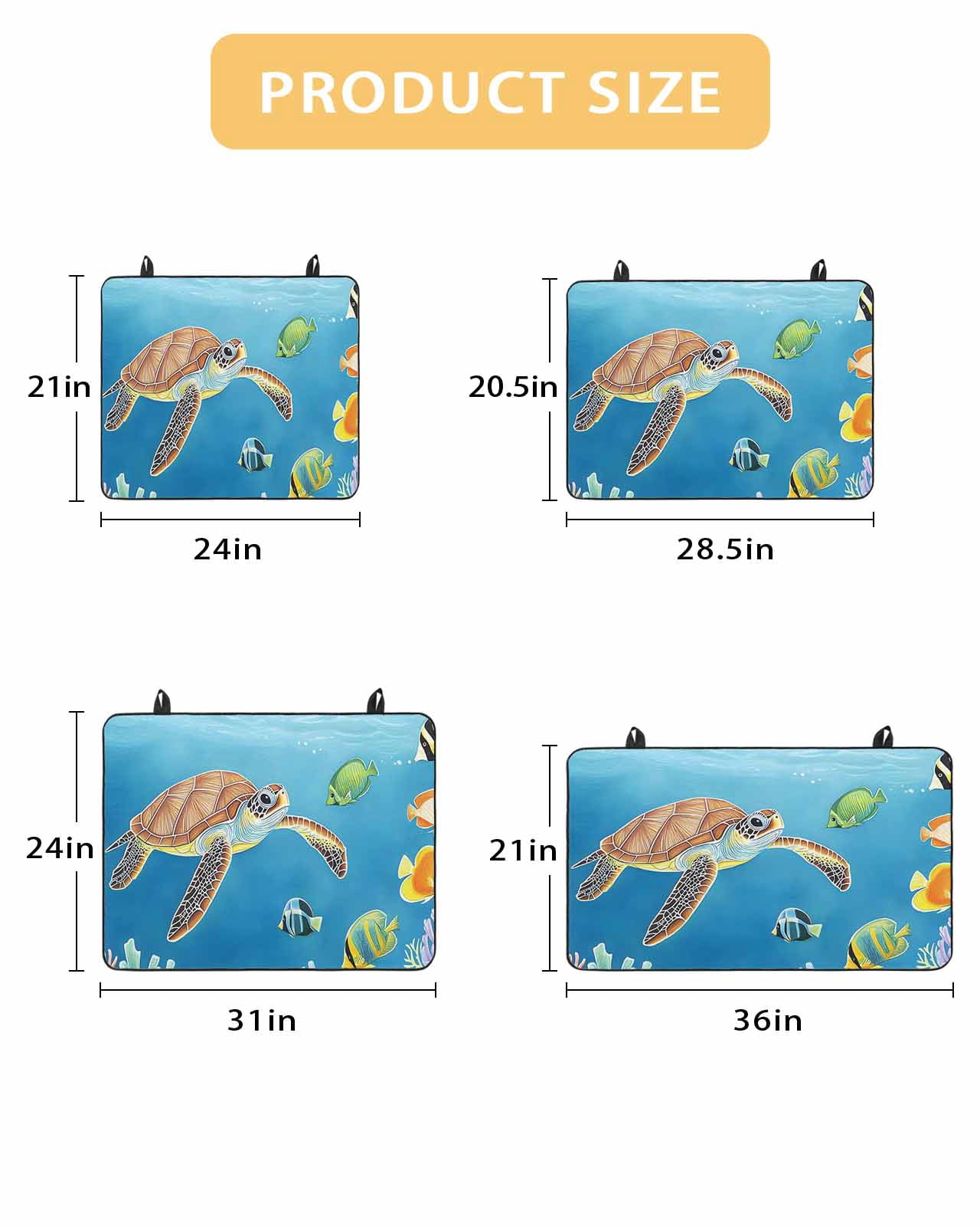 nqOlkjepod Large Induction Cooktop Protector Mat 24"x21", Sea Turtle Coastal Stove Top Covers for Electric Stove, Cartoon Ocean Nautical Decorative Stove Burner Cover Mats, Glass Top Stove Cover