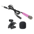 thumbnail image 1 of Micrófono Mini Microfono Vocal Portátil Rojo Rosa para Cantar con Soporte de Micrófono y Funda Paquete de 1, 1 of 5
