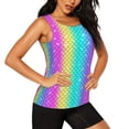 thumbnail image 2 of Bixox Women's Rainbow Scales2 Printed Sleeveless Fitness Workout Running Quick-Dry Tank Top, 2 of 7