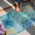 thumbnail image 4 of Blue and Gold Marble Wavy Veins Pattern Door Rugs,Washable Non Slip Door Mats Indoor,Decorative Door Mats,Entry Mat Indoor for Entrance,Bedroom,Kitchen,Bathroom,20"x32", 4 of 6