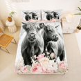 thumbnail image 5 of jejeloiu Marble Highland Cow Bed Sheets Kids,Farm Print King Sheets,4 Pieces, 5 of 6