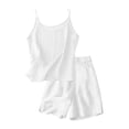 thumbnail image 4 of Letdown Girls Linen Outfit 2 Piece Shorts Set Spaghetti Strap Cotton Linen Tank Tops Side Split Shorts Kids Summer Casual Vacation Beach Outfits, 4 of 6