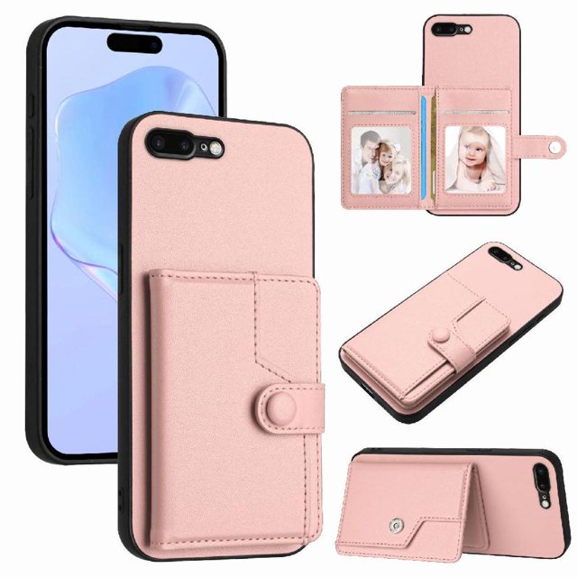 FOXDOCK Étui pour iPhone 7 Plus avec Porte-Cartes RFID - Design Élégant avec Fermeture à Boutons