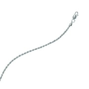 Sterling Silver .925 Rope Necklace Chain 2 mm Thick 22" inches. Made in Italy