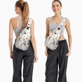thumbnail image 6 of Sling Backpack,Halloween Dancing Skeletons Sling Bag with Water Bottle Holder,Waterproof Sling Bag for Men/Women with Headphone Jack for Hiking,Travel, 6 of 6