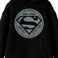 thumbnail image 2 of Superman The Original Man Of Steel Long Sleeve Youth Black Hooded Sweatshirt-Small, 2 of 4