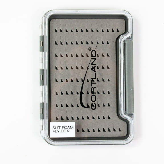 Cortland Fairplay Slit Foam Fly Box, 9-Row, Clear Hard Plastic Lid, 1lb 103 Fly Capacity, 665132