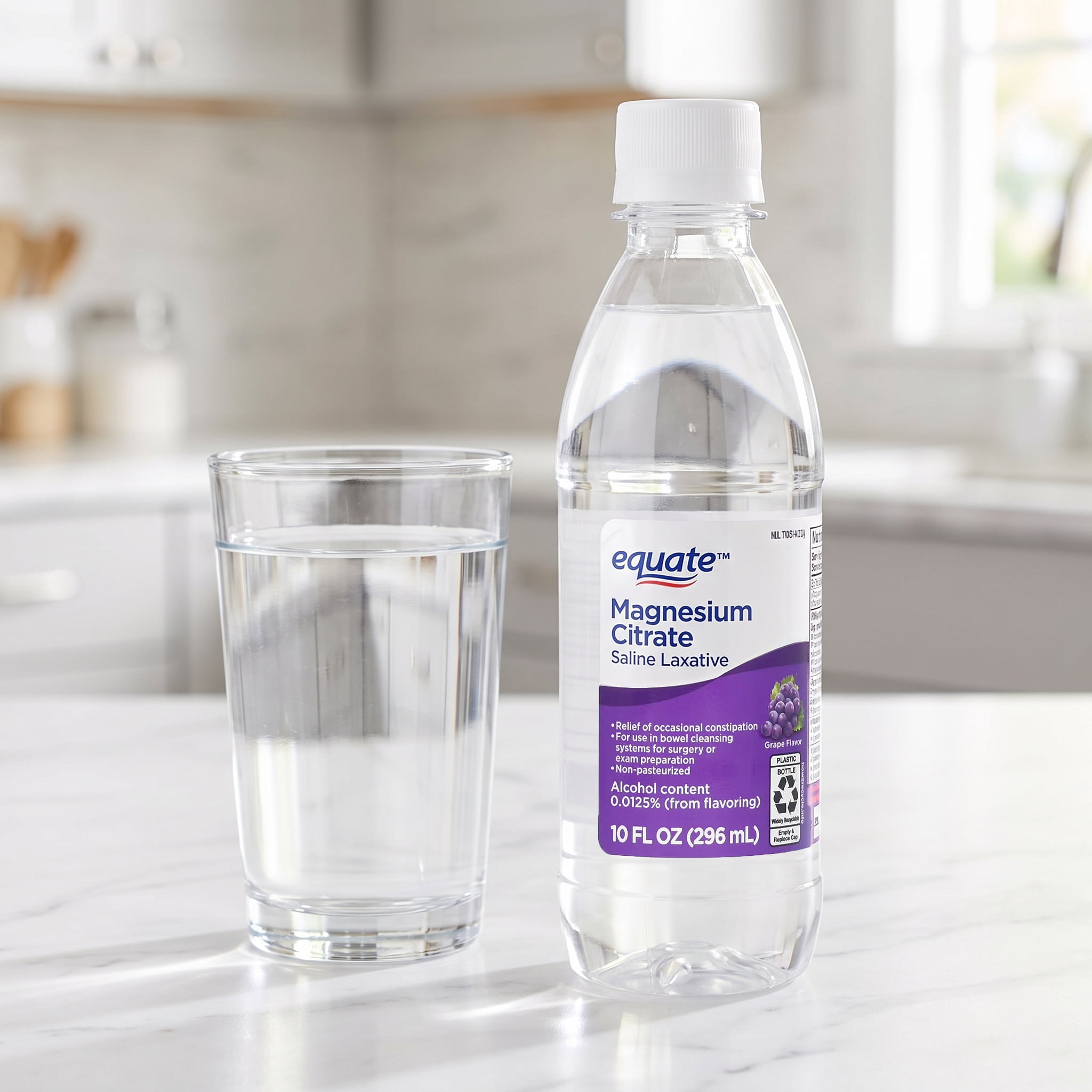 Equate Magnesium Citrate Saline Laxative, Grape Flavor, 10 oz