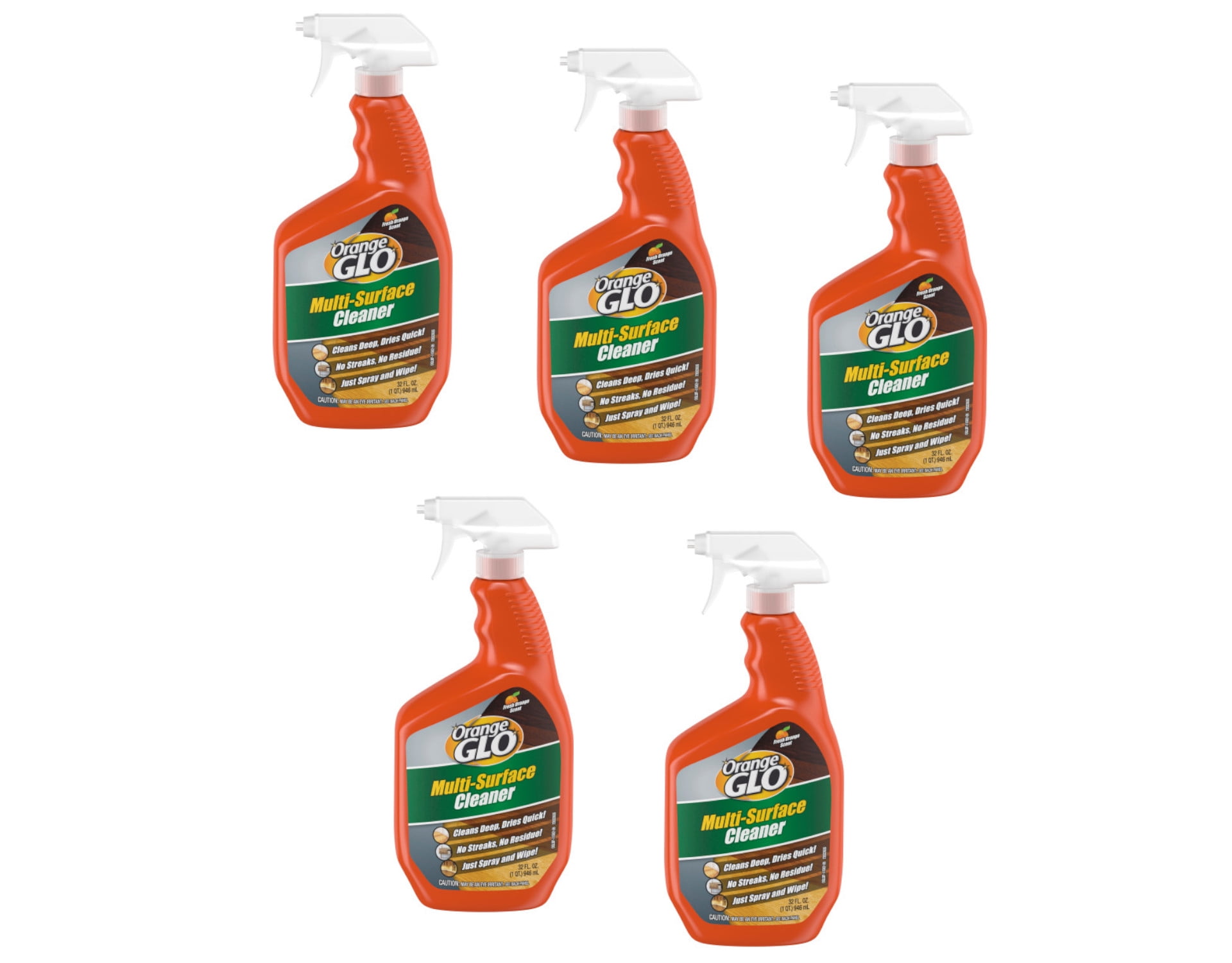 Orange Glo MultiSurface Cleaner, Fresh Orange Scent, 32 Fl Oz (5 Pack)