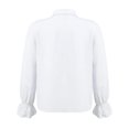 thumbnail image 2 of Manyakai Kids Girls Ruffle Lace Cuffs Long Sleeve Stand-Up Collar Princess Shirt Vintage Victorian White 6, 2 of 7