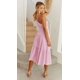 thumbnail image 2 of Cismea Vestido de Verano sin Mangas con Un Hombro para Mujer Vestido Bohemio con Estampado Floral Smocked Midi Vestido Largo con Volantes en Niveles（Rosa） Cismea falda, 2 of 6