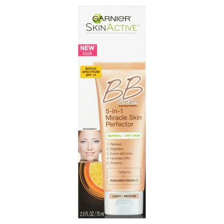 Garnier SkinActive Light/Medium BB Cream Sunscreen Broad Spectrum, SPF 15, 2.5 fl