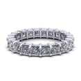 thumbnail image 2 of Natural 4.80Ct Princess Cut Diamond Shared Prong Women's Anniversary Wedding Eternity Band Ring Solid 18k White Gold H SI2, 2 of 3