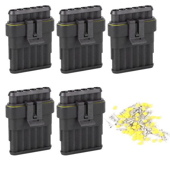 Waterproof Electrical Connector Kit 6 Sockets Car Wire Connectors Connection Plug