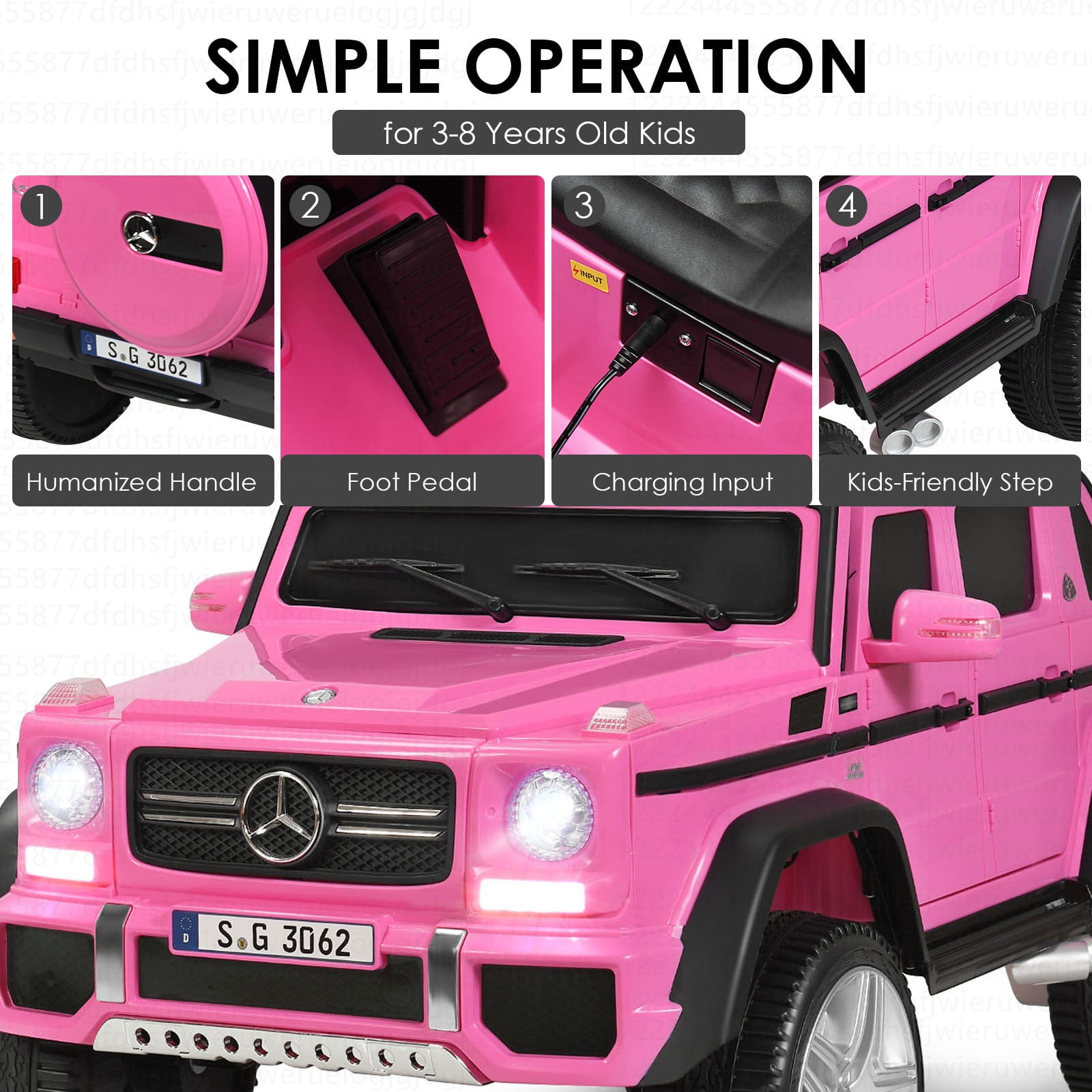 Costway Mercedes Benz 12V Electric Kids Ride On Car RC Remote Control W/Trunk Pink