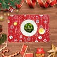thumbnail image 3 of Christmas Placemats, Vinyl Woven Place Mats for Kitchen Table Indoor/Outdoor, Washable Wipeable Dining Placemats Set of 6, 12x18 Inch, 3 of 4