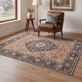 thumbnail image 4 of GENIMO 5'x7' Area Rug for Living Room, Machine Washable Non Slip Low Pile Rug for Bedroom Dining Room, Traditional Vintage Diamond, AZURA, 4 of 5