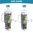 thumbnail image 6 of Yayeee 30oz Stainless Steel Tumbler with Straw and Handle Double-Wall Insulated Travel Water Bottle, Floral Seaside, 6 of 8