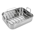 thumbnail image 3 of Autrinix Roasting Pan with Removable Rack, 16.5x12.4 Inches, Heavy Duty Stainless Steel, Ideal for Roasting Turkey, Chicken, Brisket & More, Oven Safe & Easy to Clean, 3 of 11