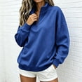 thumbnail image 5 of Horkkom Quarter Zip Pullover Women Casual Loose Soft Tops Oversized Fall Winter Sweatshirt XXL, 5 of 6