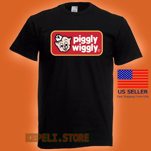 Piggly Wiggly Store Men's Black T-shirt Size S to 5XL
