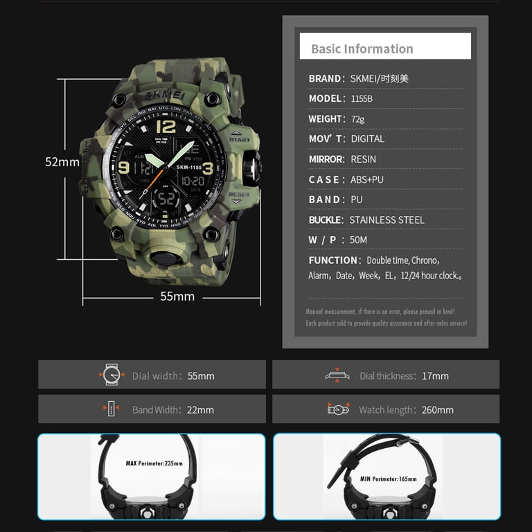 SKMEI Men's Military Sports Watch with Digital Display photo 3