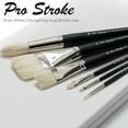 thumbnail image 6 of Creative Mark Pro Stroke Premium White Chungking Hog Bristle Artist Paint Brush - Try-Me Set of 7 - Natural Bristle Brush w/ Great Control Suitable for Oils, Watercolors, Acrylics, Alkyds, Caseins, 6 of 7