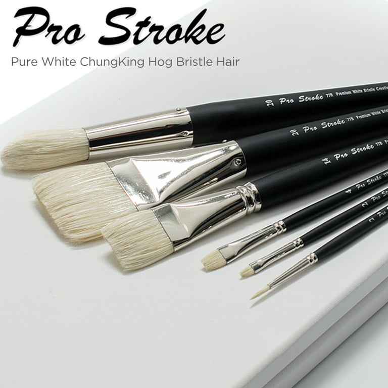 Short Handled Paint Brush Easy Hold Hog Bristle Round Tip Applicator Brushes  