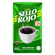 Café Sello Rojo Ground Coffee Decaf | Balanced Flavor | Low Acidity | 100% Colombian Dark Roast Ground Decaf Coffee | 8.8 Oz