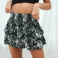thumbnail image 5 of HZLPFO Women's Boho Ruffle Mini Skirt Summer Print Floral Tiered Short Skirts for Women Casual High Waist Flowy Pleated Skirt White,XL, 5 of 5