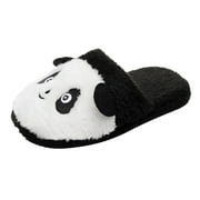 NOKIO Panda Slippers for Women Cute Animal Indoor Shoes Ca oon Fuzzy Plush Slides S ip On Scuff Bedroom Slipper Warm Cozy Closed Toe Home Shoes Winter F u y Slides for Holiday and Daliy
