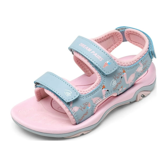 Dream Pairs Boys Girls Cute Open-Toe Sandals Summer Outdoor Quick Drying Sport Sandals SDAS226K PINK/BLUE/FLAMINGO Size 12 little kid