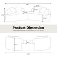 thumbnail image 3 of Weetoo Curved Sofa Modern 4 Seater Sectional Modular Couch Teddy Velvet Sofas for Apartments, No Assembly, 3 of 9