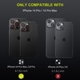 thumbnail image 2 of for iPhone 14 Pro/iPhone 14 Pro Max Camera Lens Protector,[Night Shooting Mode] HD Tempered Metal Glass Camera Screen Protector Cover Film Accessories,Red, 2 of 5