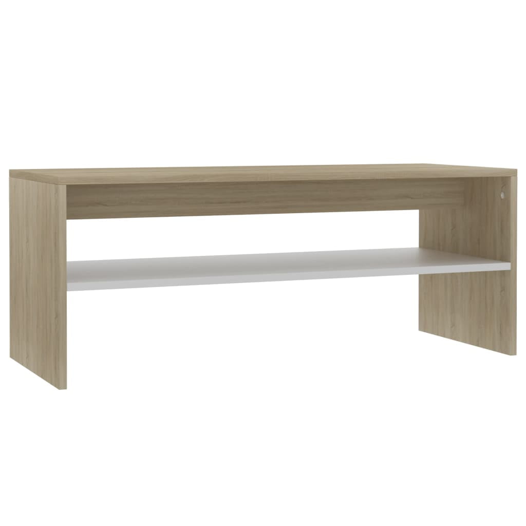 Kepooman 39" Modern Two Tiers Rectangle Coffee Table for Living Room Office, Wood Color Kepooman 39" Modern Two Tiers Rectangle Coffee Table for Living Room Office, Wood Color