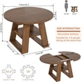 thumbnail image 6 of Extendable Round Dining Table for 4, Modern Oval Kitchen Dining Table with Storage Shelf, Dinner Table for Living Room, Walnut, 6 of 7