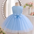 thumbnail image 4 of Sky Blue Girls Sequin Butterfly Tulle Dress Sleeveless A-Line Sparkly Party Gown for Kids Little Girl,Size 5-6T, 4 of 7