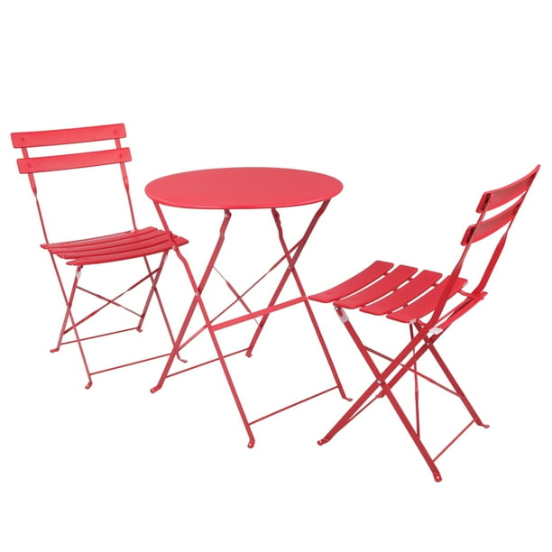 Clearance Sale Grand patio Premium Steel Patio Bistro Set, Folding Outdoor  Patio Furniture Sets, 3 Piece Patio Set of Foldable Patio Table and Chairs,  Red - Walmart.com
