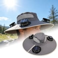 thumbnail image 5 of 2-in-1 Hands-Free Hat Fan with UPF 50+ Wide Brim, Dual Solar Fans Sun Hat with USB Charging & Adjustable Speeds for Fishing, Hiking & Outdoor Activities,Gray,42cm / 16.5in, 5 of 8