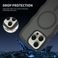 thumbnail image 6 of For iPhone 16 Pro Magnetic Phone Case,Compatible with Mag-safe,Wavy Frame Cute Design,Shockproof Anti-fall Translucent Matte Skin-Feel  Durable Rugged Thin Fit Phone Case,Black, 6 of 6