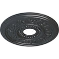 thumbnail image 3 of Ekena Millwork 16 1/8"OD x 3 1/2"ID x 7/8"P Genevieve Ceiling Medallion (Fits Canopies up to 3 1/2"), Hand-Painted Pewter, 3 of 6