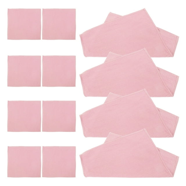OUNONA 12 Pcs Serviettes de Table Roses Lavables en Coton Serviettes Douces pour la Maison et les Fêtes