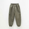 thumbnail image 5 of Boys Cargo Pants Kids Toddler Boys Summer Solid Cargo Pants Elast Waist Hop Pants with Pockets Kids Sweatpants Army Green 8 Years-9 Years, 5 of 5