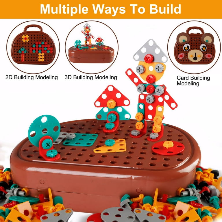 HACOCOLA Magic Montessori Play Toolbox with Kid's Drill Set for