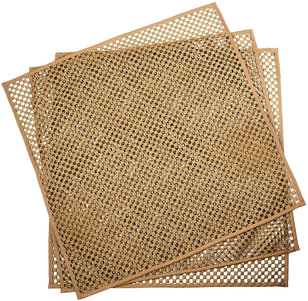 Non Slip Couch Cushion Grip Pad - 6 Pack Brown Square Underlay for Sofa Furniture