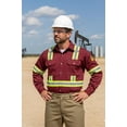 thumbnail image 4 of Flame Resistant High Visibility Hi Vis FR Shirt - 100% C - 7 oz (Small,Maroon), 4 of 6