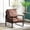 Brown + Microfiber, variant on Classic Mid Century Modern Accent Chair with Durable Square Metal Frame, Armchair for Living Room, Bedroom, Home Office in Spotted Microfiber Upholstery, Yellow Brown On-Site   RR