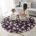 thumbnail image 3 of Pink Breast Cancer Round Blanket,Comfortable Soft Flannel Throw Blanket,All Season,Warm Lightweight Blankets for Sofa Bed Couch Living Room Chair 47"x47", 3 of 5